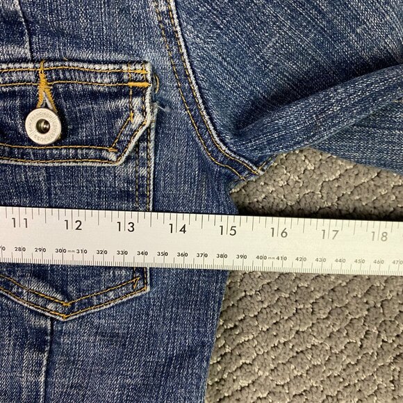 Vintage Levi's Jean Jacket Women's Small Blue Cotton Made in USA Denim Trucker - Picture 12 of 16